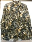 Duck Head Expedition Men's Size Large Button Front Deer Camouflage Print Shirt