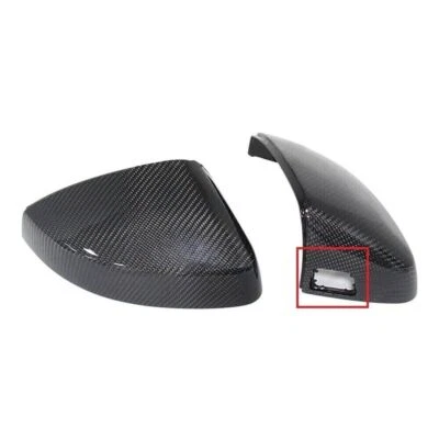 For Audi A3 S3 RS3 With Assist Lamp 2014-18 Carbon Fiber Side Mirror Cover Caps - Изображение 1 из 4