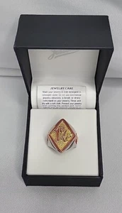 Jostens 1%er Biker Skull Ring In Size 8, Gold Color Face With Red Accent Stainle - Picture 1 of 5