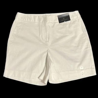 Worthington White Cotton Blend Tailored Shorts Women's Summer Casual Size 4 - Image 1 of 4