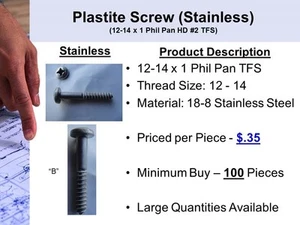 Stainless Steel Plastite Screw (A) - Picture 1 of 2