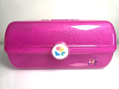 Caboodles Hot Pink Glitter Makeup Organizer Train Case--Modern--EXCELLENT COND - Image 1 of 4