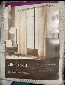 Allen + Roth ENGLEWOOD 50" x 84" varilla bolsillo lengüeta trasera panel crema #3728147 - Imagen 1 de 4