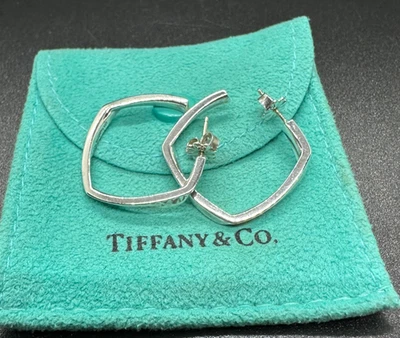 Pendientes Tiffany & Co. Frank Gehry aro cuadrado torque plata esterlina 25 mm 5,99 g Foto 1 de 4