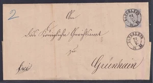 74443) ELTERLEIN nachverwendeter Sachsen-Stempel 1870 Doppelbrief nach Grünhain - Bild 1 von 3