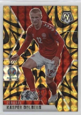 2021 Panini Mosaic UEFA Euro 2020 Reactive Gold Mosaic Prizm Kasper Dolberg #39 - Image 1 of 2