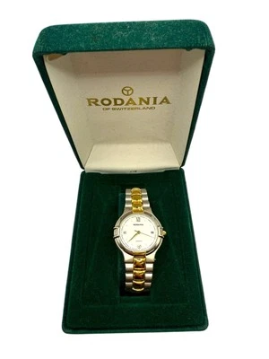 Vintage Rodania Of Switzerland Women’s Watch Two Tone Bracelet Link In Box - Image 1 of 4