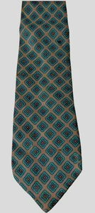 ANSELMO DIONISIO Silk Tie Green Tan 100% Silk 56” Made in Italy EUC 5M41 - Picture 1 of 8