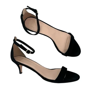 J crew Suede ankle strap sandals kitten heel sz 10 Minimalist quiet luxury chic - Picture 1 of 10