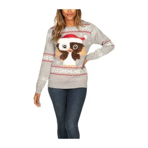 Tipsy Elves Womens Gremlins Ugly Christmas Sweater 3XL Plus Size Fur Accents - Picture 1 of 9
