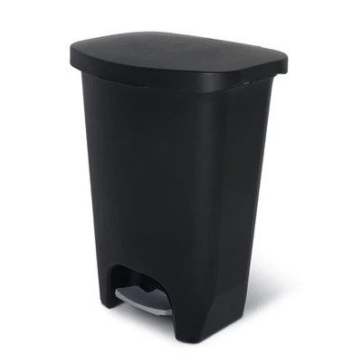 Glad Kitchen Trash Can with Lid, Foot Pedal and Garbage Bag Rings, 13 Gal, Black - Image 1 of 4