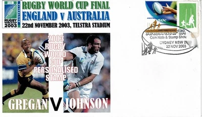 2003 Cover, Rugby World Cup, 50c matching stamp & tab, pictorial postmark (C) - Image 1 of 3