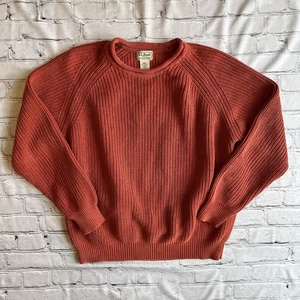 Vintage Y2K Roll Neck Knit Mens Sweater 2004 Orange Cotton Pull Over East Coast - Picture 1 of 13