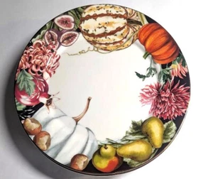 Williams Sonoma Harvest Pumpkin Wreath 8 3/4" Accent Salad Plate(s) Discontinued - Picture 1 of 5