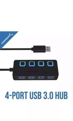 Sabrent 4 Port USB 3.0 Hub with Individual Power Switches and LEDs - Image 1 of 4