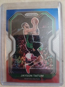 2020-21 Panini Prizm Jayson Tatum Red White and Blue #119 Celtics