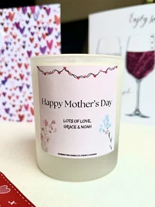 Mother's Day Personalised Candle Gift Mum Flowers, Happy Mother's Day Gift - Picture 1 of 5