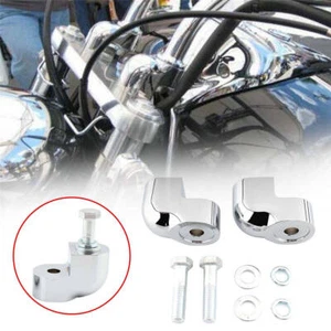 2X Chrome Motorcycle Handlebar Riser Clamp Aluminum For Honda VTX1300C 2004-2009 - Picture 1 of 9
