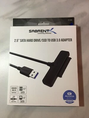 Sabrent 2.5" SATA Hard Drive/SSD to USB 3.0 Adapter, New - Image 1 of 4
