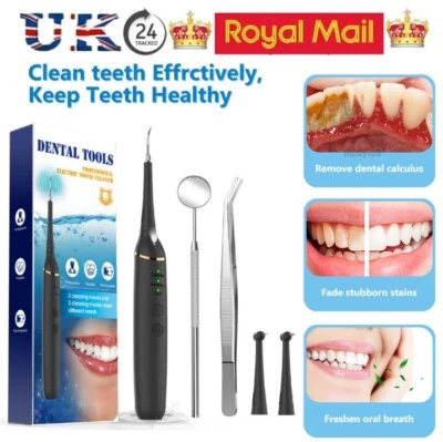 Electric Sonic Dental Scaler Calculus Plaque Remover Whiten Teeth Stains Cleaner