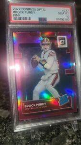 BROCK PURDY 2022 Donruss Optic 277 Pink Prizm RC Rated Rookie PSA 10