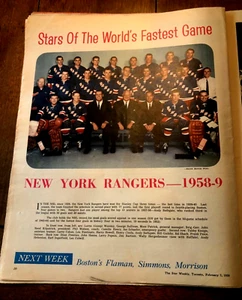 1959 Star Weekly Full Magazine New York Rangers team Andy Bathgate Ricky Nelson - Picture 1 of 6
