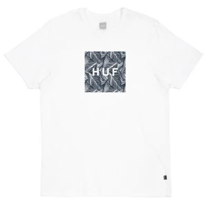 Huf T-Shirt Palm Leaf Logo, White, S - Picture 1 of 1