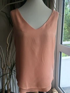 OASIS SALMON COLOURED SLEEVELESS BLOUSE UK SIZE 10/EUR 38 - Picture 1 of 4