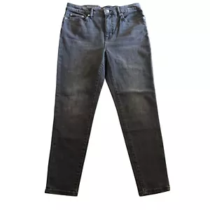 Jean Ralph Lauren tiro alto ajustado al tobillo súper elástico negro para mujer, talla 10P nuevo con etiquetas - Imagen 1 de 12