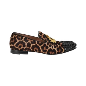 Mocasín Christian Louboutin estampado leopardo pelo de becerro Harvanana Spike 42 - Imagen 1 de 10