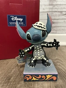 New Disney Stitch Jim Shore Skeleton Halloween Figurine 2023 Glow In The Dark - Picture 1 of 5