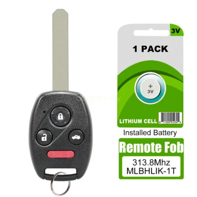 For 2008 - 2012 Honda Accord Coupe Remote Control Key Fob  MLBHLIK-1T 4 Buttons - Image 1 of 4