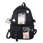 Women Preppy Style Patchwork Solid Color Backapck Travel Large Capacity Rucksack