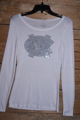 North Carolina Tarheels white rhinestone bling long sleeve shirt size Medium - Image 1 of 4