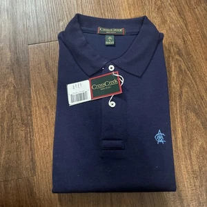 Vintage Cross Creek Atlanta Athletic Club Polo Shirt Large NEW Navy Blue - Picture 1 of 8