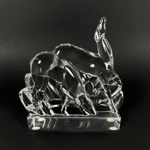 Baccarat Deer Grazing Crystal Figurine Sculpture Signed France Art - Picture 1 of 13