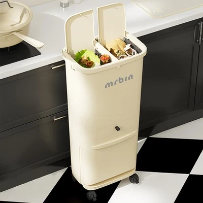 3 in 1 Removable Vertical Trash and Recycle Bin Combo, 42L/11gal Tall Double ... - Изображение 1 из 4