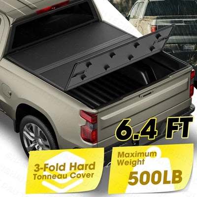 Cubierta Tonneau de plataforma rígida triple plegable para Dodge Ram 1500 2002-2025 6,4 ft 76,3" Foto 1 de 4