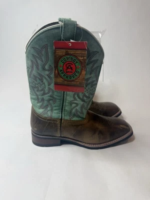 Laredo Anita Square Toe Cowboy Women Brown Turquoise Dress Boots 5607 Size 10 - Image 1 of 4