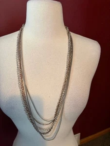 Cinco hilos para mujer color cobre y plata con cadenas multiestilo 30" - Imagen 1 de 3