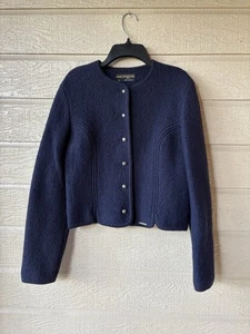 Geiger Damen Vintage 80er 100% Wolle Blazer Pullover Jacke Gr. 38 EU (4-6 US) Navy - Bild 1 von 9