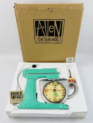 2021 Allen Designs Vintage Green Mixer Pendulum Cupcake Wall Clock - Image 1 of 4