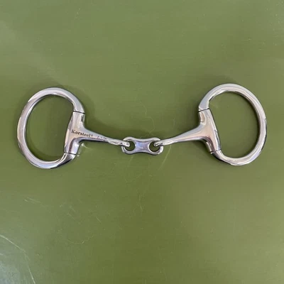 Сверло для лошади KORSTEEL из нержавеющей стали French Link Eggbutt Snaffle 4-1/2 дюйма - Изображение 1 из 3