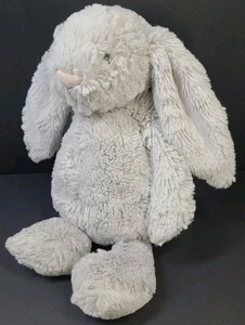 Jellycat 11" BASHFUL BUNNY Rabbit Plush Light Gray Soft Lovey Toy Beanie Bottom - Picture 1 of 6