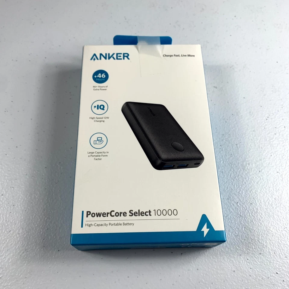 Carregador portátil Anker PowerCore Select 10000mAh Power Bank PowerIQ A1223 preto - Imagem 1 de 4