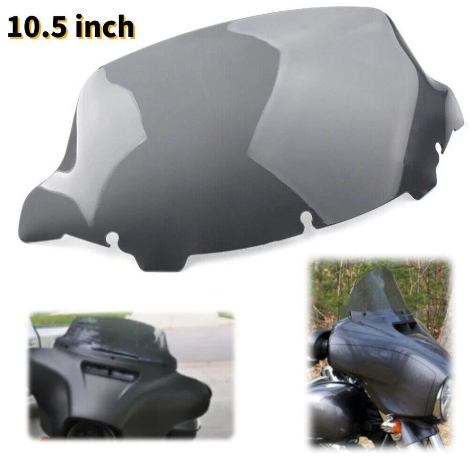 Smoke 10.5" Wave Windshield Windscreen For Harley Touring Street Glide 2014-2023 - Imagem 1 de 4