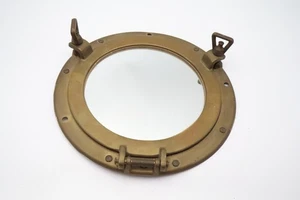Vintage Solid Brass Nautical Ship Porthole Window Mirror 12” Maritime Decor - Picture 1 of 9