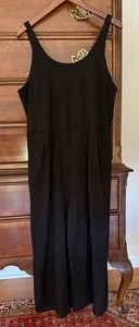 Eileen Fisher schwarzer Overall Bio-Baumwolle Stretch-Liste $ 228 Taschen kurze Falte - Bild 1 von 3