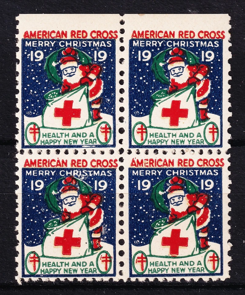 1919 USA Christmas Seal Type 1 BLOCK  (WX24b) Mint Never Hinged, gum disturbance - Image 1 of 1