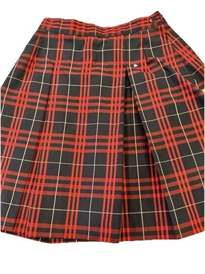 Niñas Dennis Uniforme Falda Talla 14 Cuadros Azul Rojo Blanco Cintura Ajustable Bolsillos Foto 1 de 4